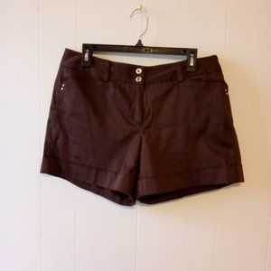 White House Black Market - Brown Shorts Embroidered Pockets & Cuff Hem- Size: 10